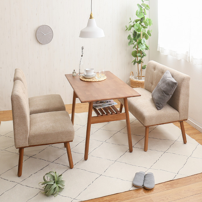 g11453]【4点セット】Hemel 幅120cm ダイニングテーブル+1人掛けソファ