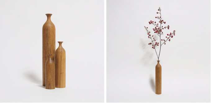 空間をきりりと引き締めてくれる、市川岳人さんの奥ゆかしい木工作品