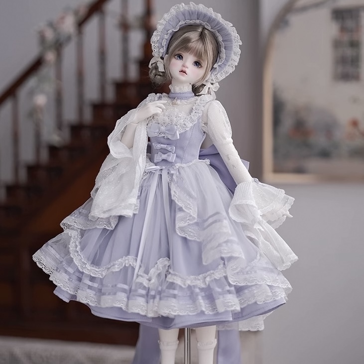 ヨーロピアンフリルドレスセット：パープル（60cm,SDgirl対応）（SD