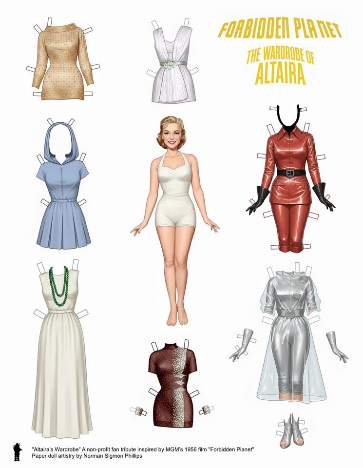 Paper Doll Fun, inspired by the classic movie, Forbidden Planet