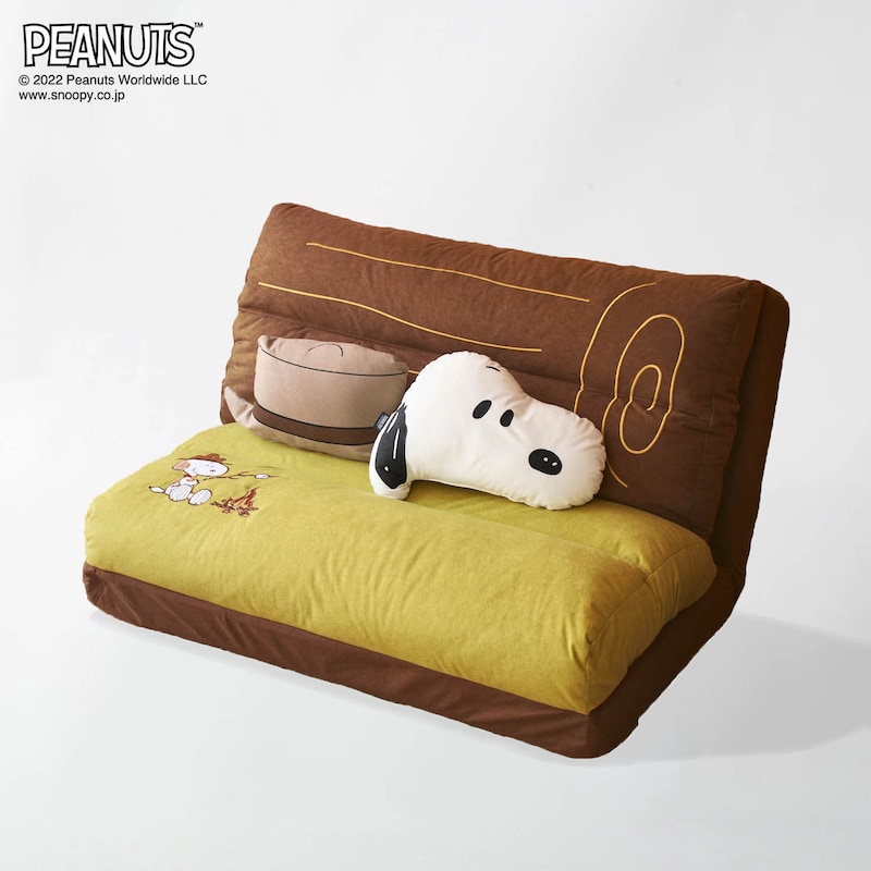 クッション＆ブランケット付き！ベルメゾン「スヌーピー」4WAYソファー