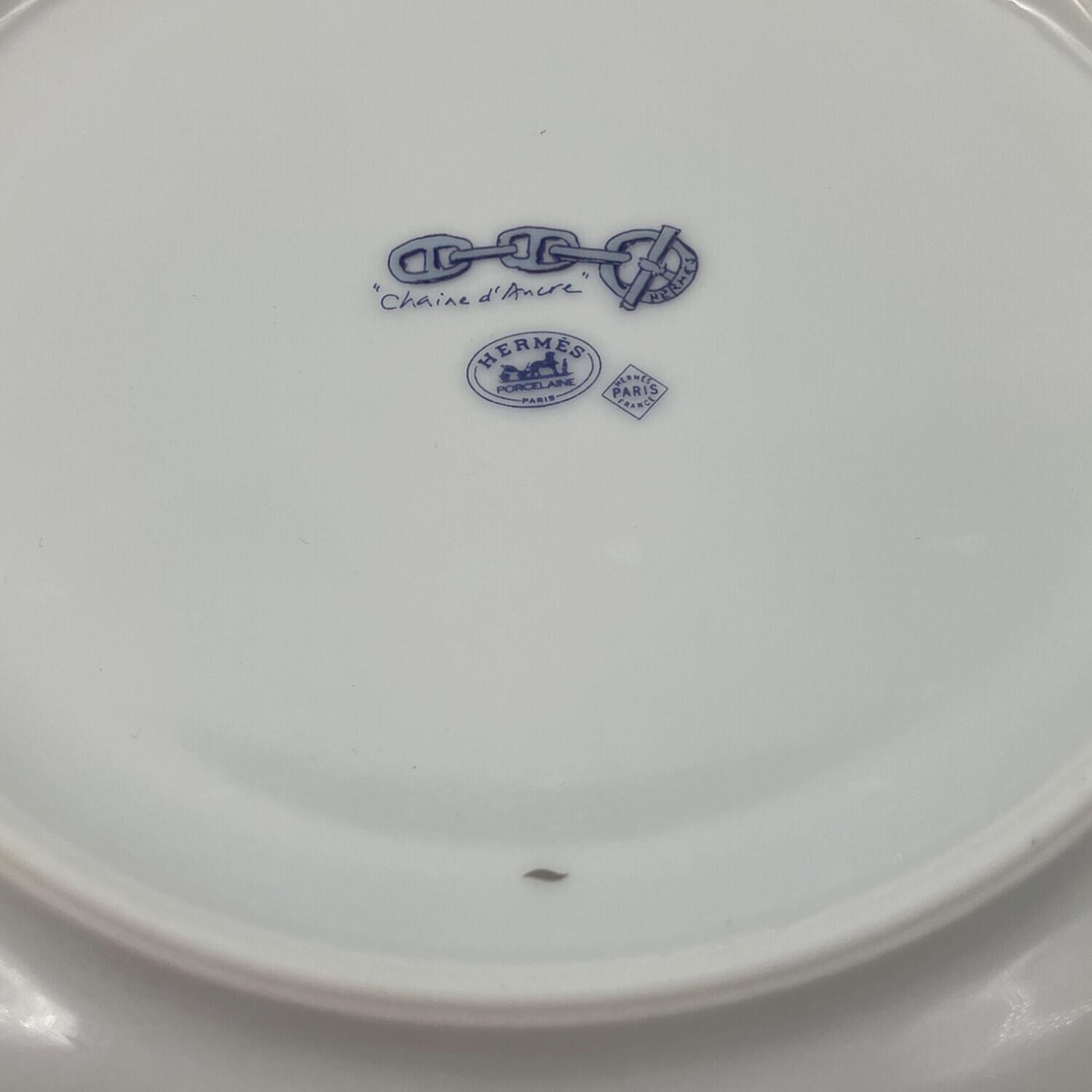 HERMES (エルメス) デザートプレート 約22.5cm Chaine d'Ancre