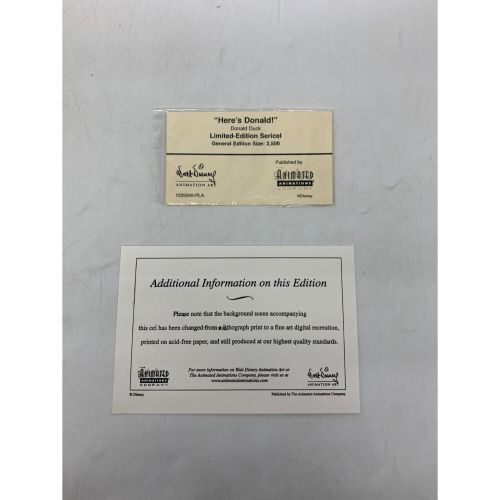 DISNEY (ディズニー) ドナルドダック セル画 Here's Donald！Limited