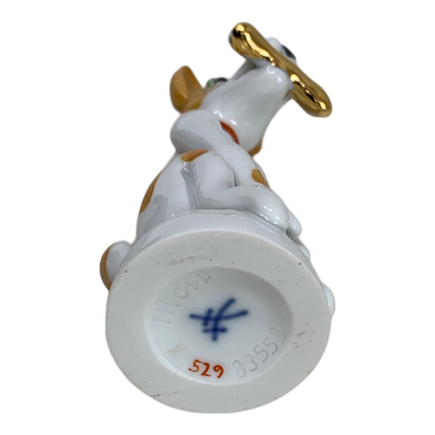 美品】マイセン ミニ干支 犬 フィギュリン 陶器 約7cm Meissen