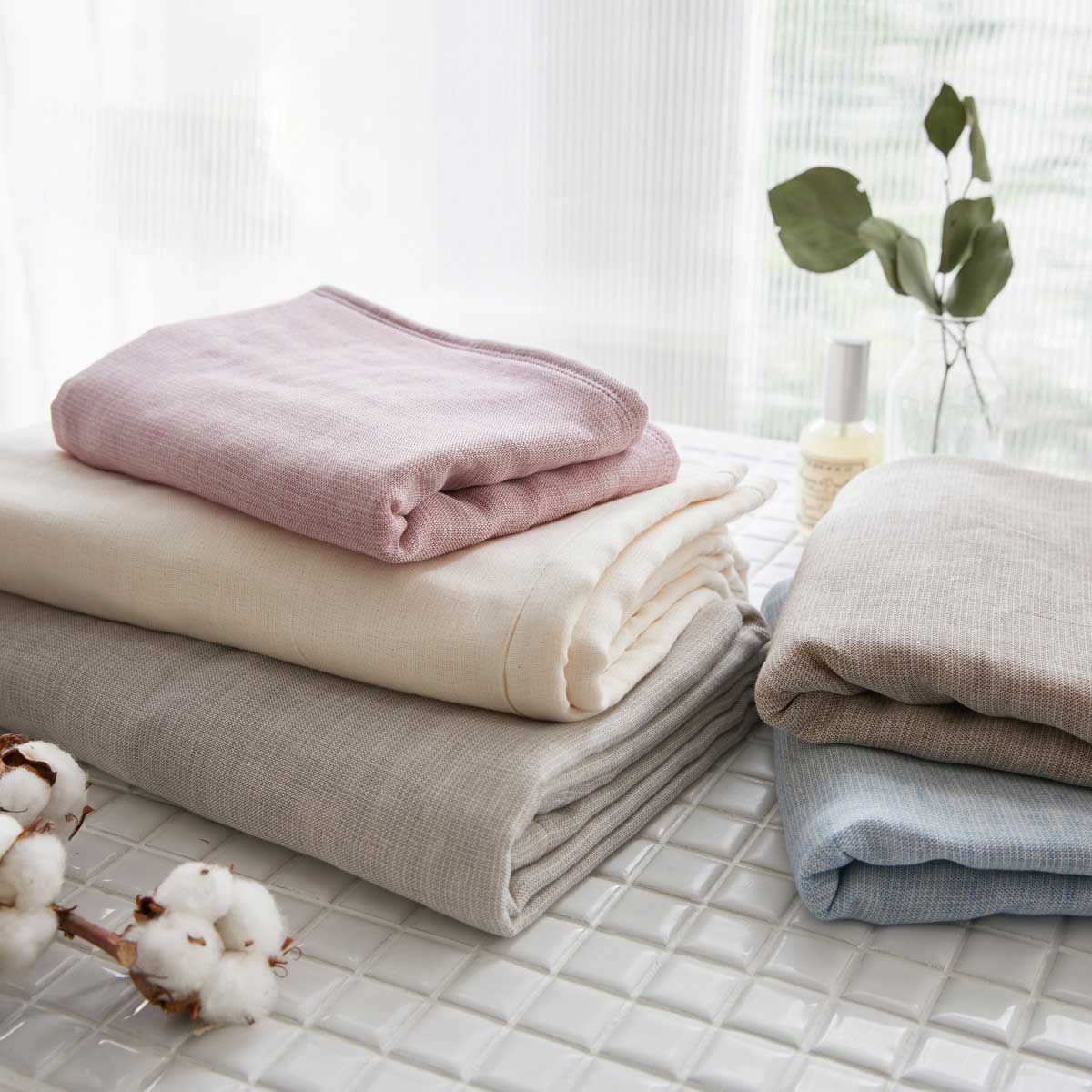 6重ガーゼフェイスタオル 〔(幅約30cm×長さ80cm)〕(ホワイト): 産直お