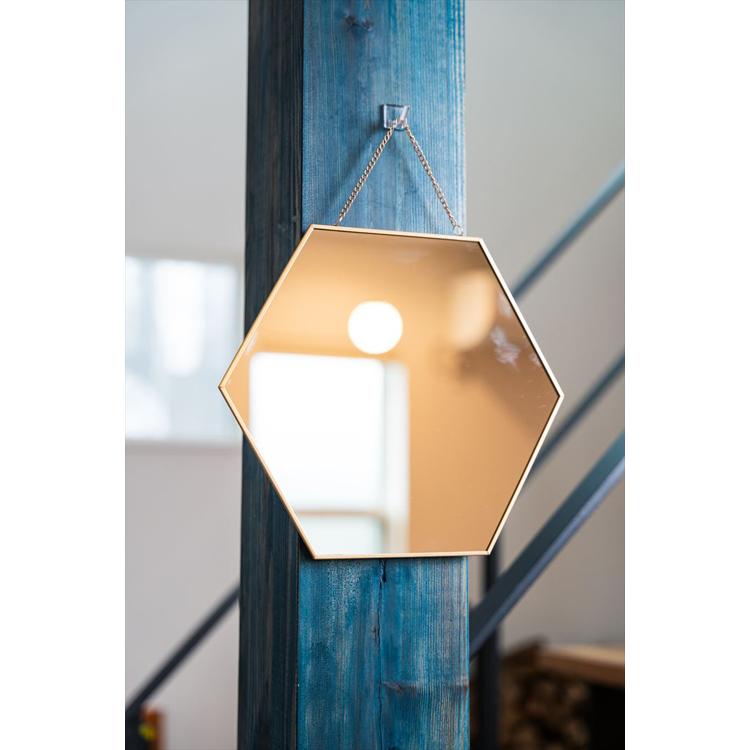 六角形 鏡 通販 六角 ミラー かがみ 壁掛け鏡 アンティークミラー