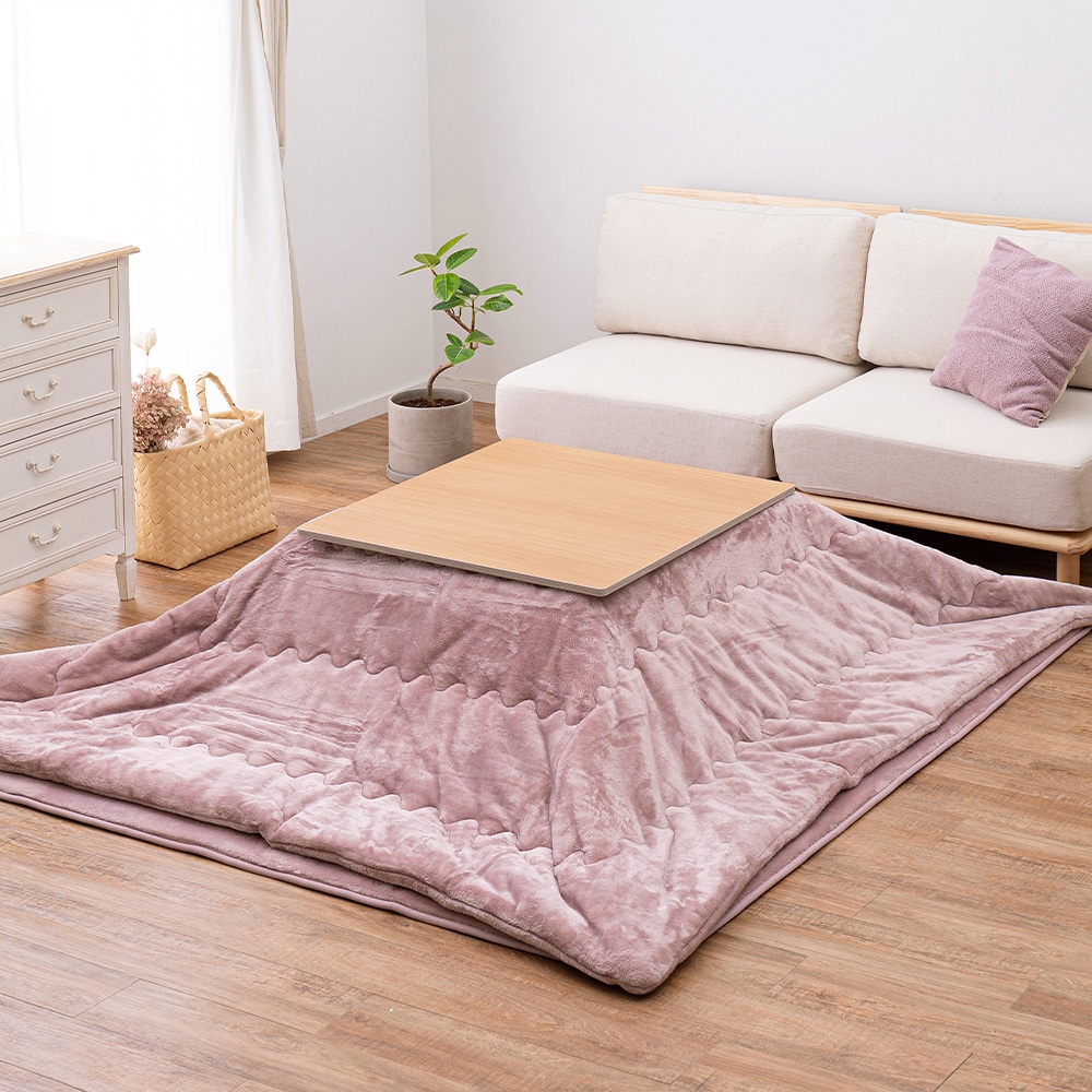 メレンゲタッチのこたつ掛けふとん ピンク190x190 【直送品】 返品