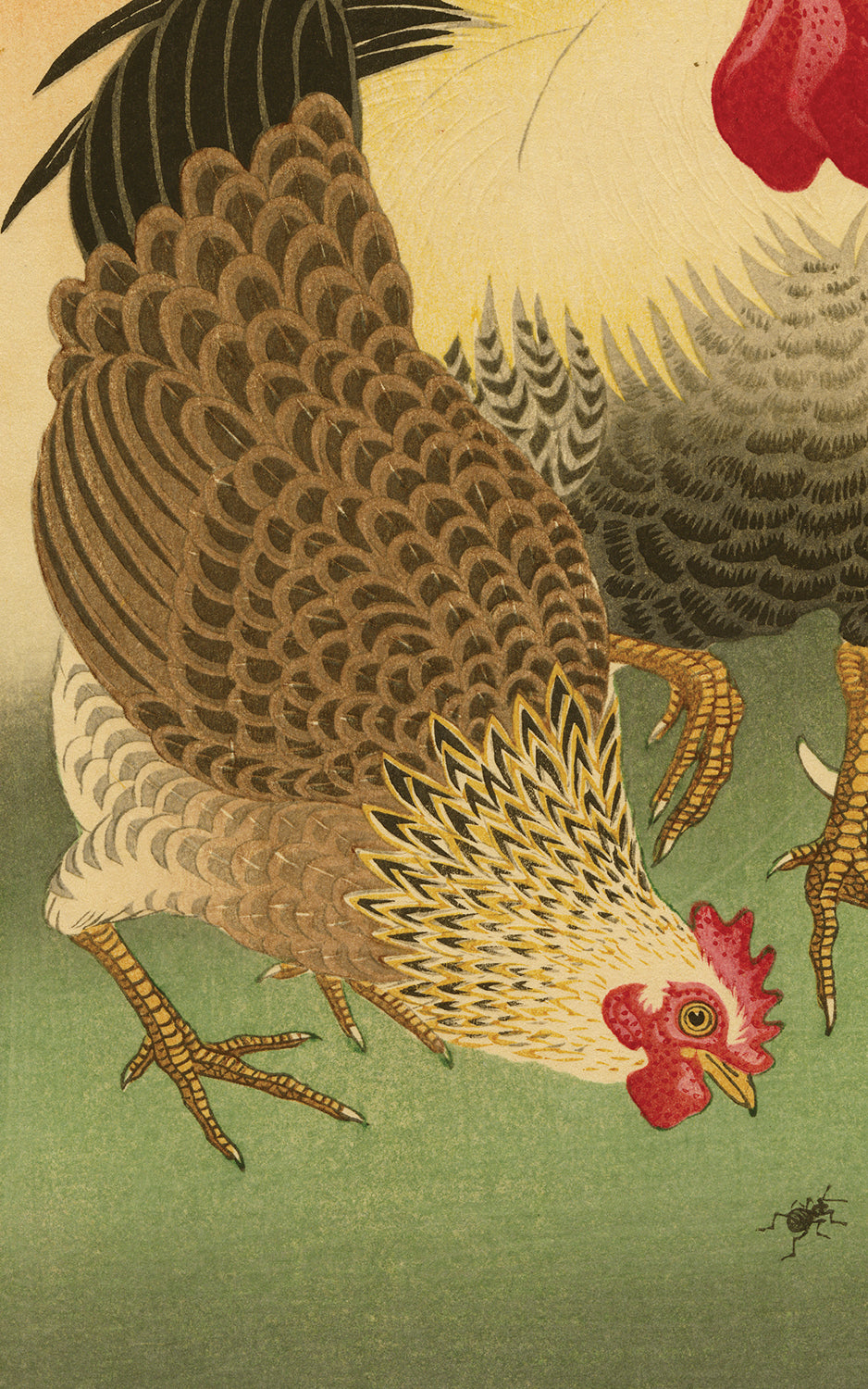 小原古邨 : バンタム鶏、雌鶏とひよこ（売り切れ） – Egenolf Gallery