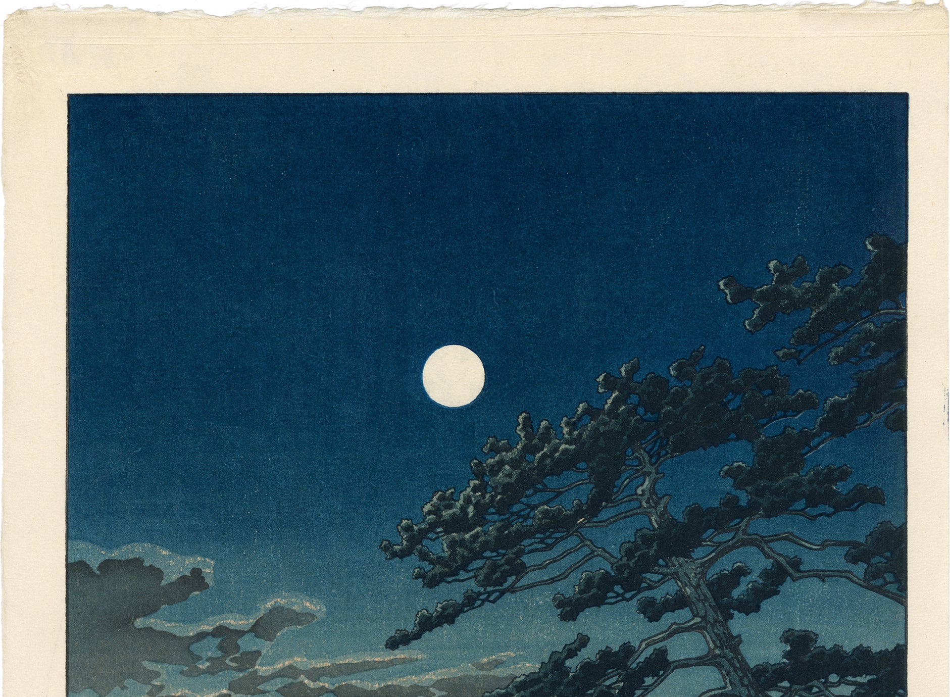 川瀬巴水：二宮海岸春の月春の月（二宮海岸）（販売） – Egenolf