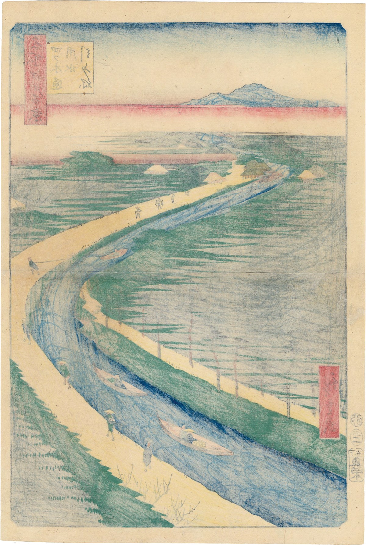 広重：四つ木通用水曳舟（SOLD） – Egenolf Gallery Japanese Prints