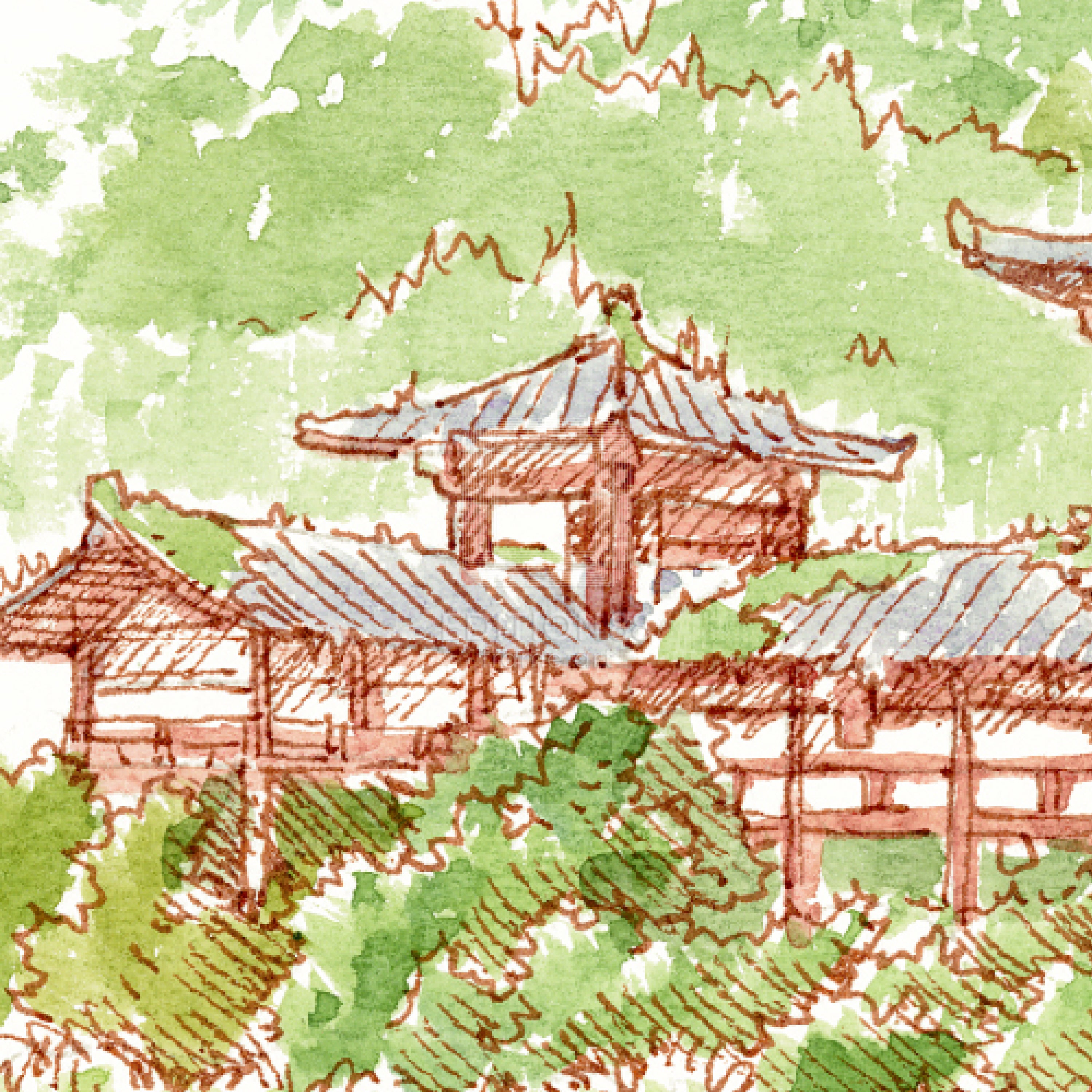 88グラフ ミニ 平等院鳳凰堂幻想 水彩スケッチver/ 東京幻想（直筆