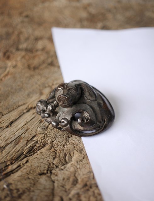 洋犬 銅鎮/鎮紙/文鎮 M181｜骨董店 のびる 古美術 骨董 和風建具 蔵戸