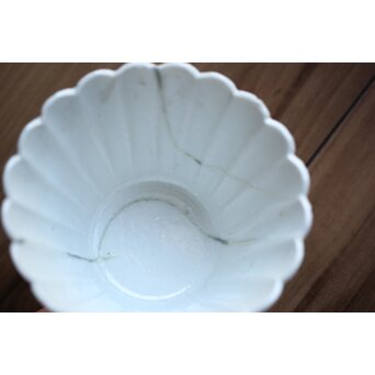 古伊万里白磁 菊型向付 10客1組 P204｜骨董店 のびる 古美術 骨董 和風