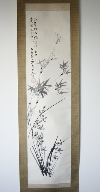 掛軸 傅抱石風】美人図 中堂掛軸 逸品 168×70 装飾 アート インテリア