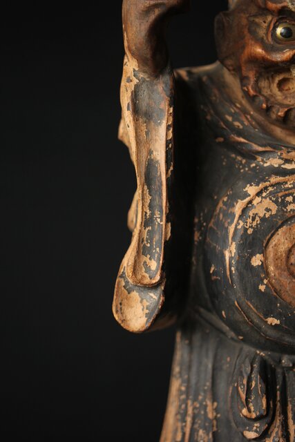 木彫玉眼 大津絵 鬼の寒念仏 X338｜骨董店 のびる 古美術 骨董 和風