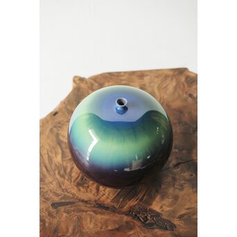 人間国宝 三代徳田正彦/八十吉 九谷彩釉壺 共箱 P348｜骨董店 のびる