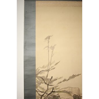 森田恒友「下総の村」掛軸 共箱 Z512｜骨董店 のびる 古美術 骨董 和風