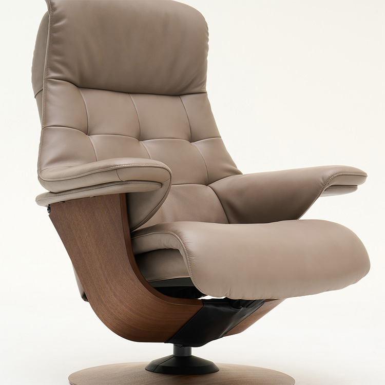 リクライニングチェア(M) RU7250 グレージュ ウォールナットナチュラル