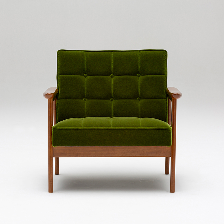 カリモク60】Kチェア1シーターワイド 幅74㎝ W36141 モケットグリーン