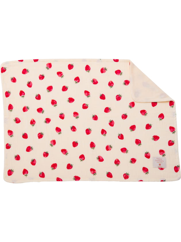 いちごプリントダブルガーゼ ペット用 ブランケット（1686177