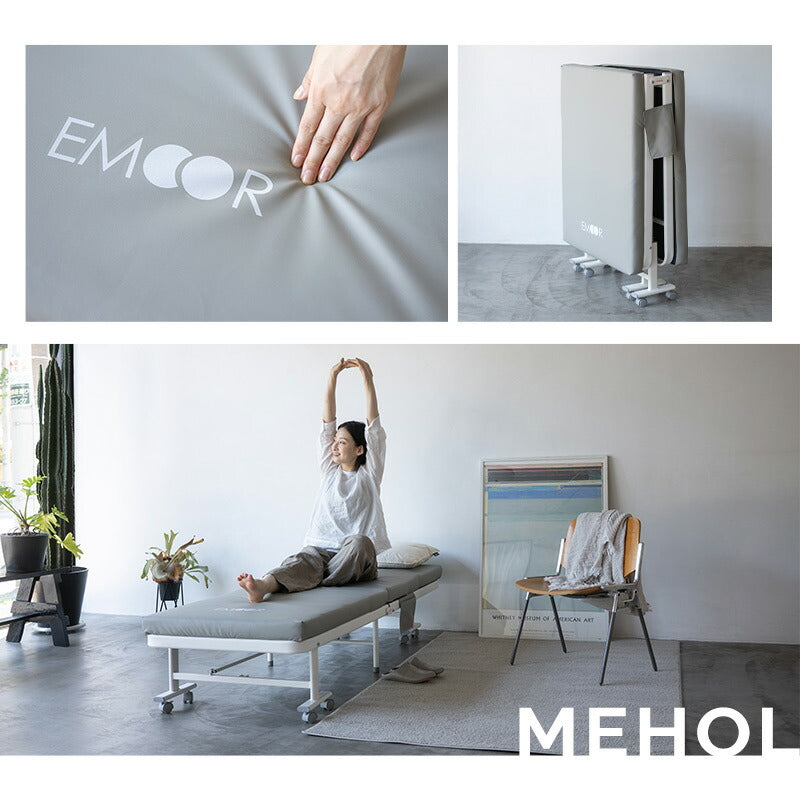 折りたたみベッド セミシングル 汚れに強い人工皮革 完成品 MEHOL