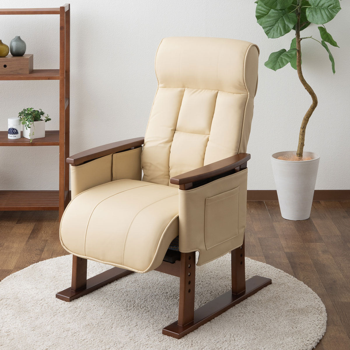 リクライニングソファ パーソナルソファ 立ち上がり補助付き 肘付き 1