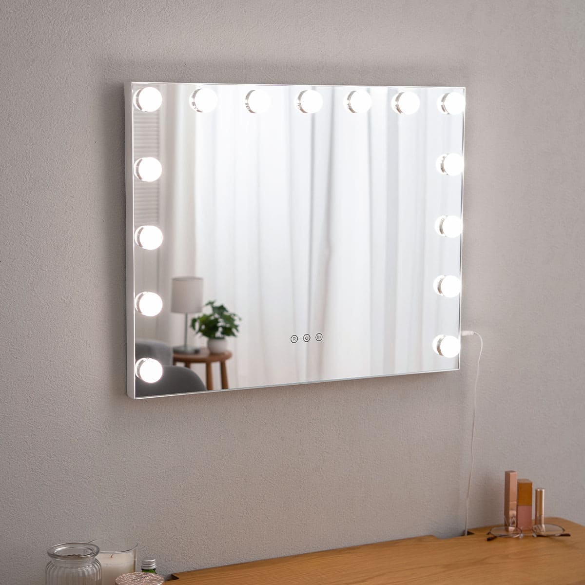 LEDライト付き ハリウッドミラー NEO 女優鏡 壁掛け スタンド 2way