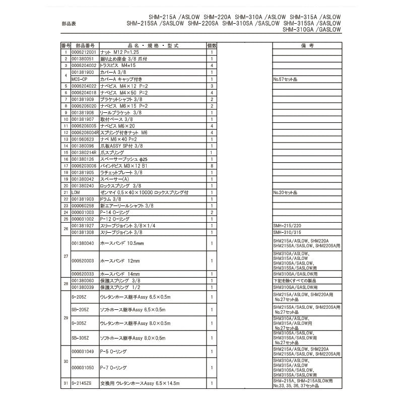 部品・代引き不可] 三協リール SHS-210A/S-295ZS用パーツ 【 金具