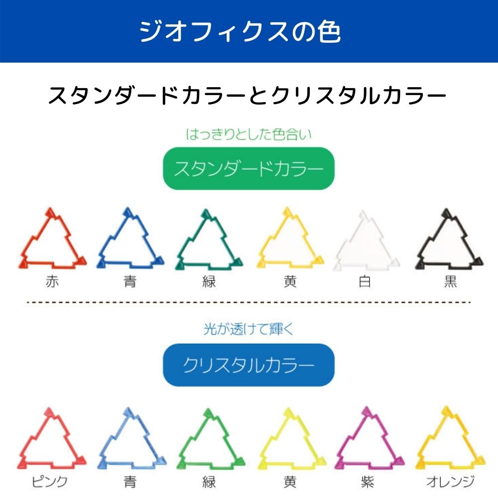 GEOFIX(ジオフィクス) 三角形セット クリスタルカラー 12ピース (6色