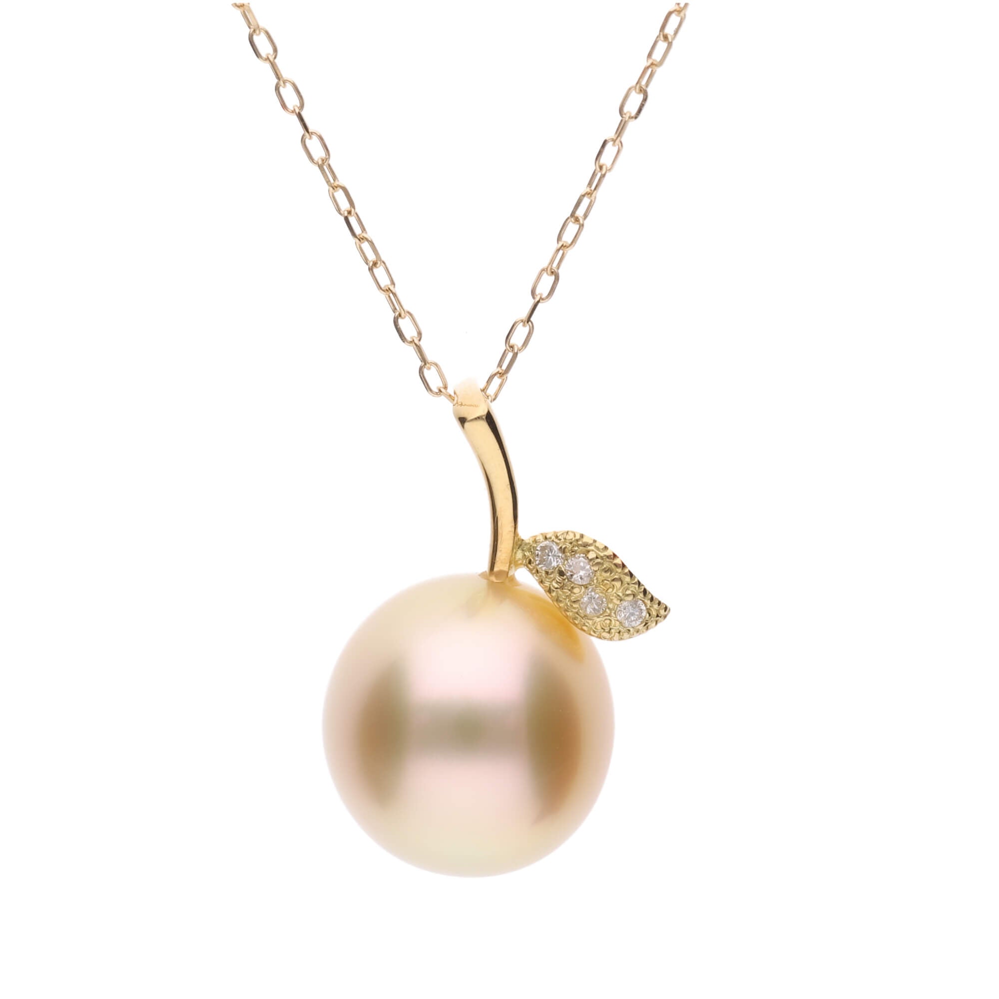 姫果】ゴールデンパール ダイヤモンド イエローゴールド ペンダント