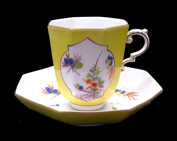 Meissenシノワズリ 柿右衛門様式 竹虎 黄獅子 22cm丸皿プレート