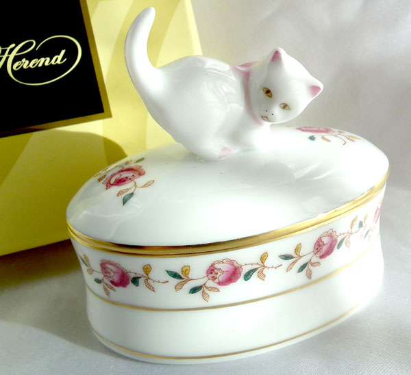 ヘレンド ウィーンの薔薇・シンプル ボンボン入れ 小筐 卵形ボックス
