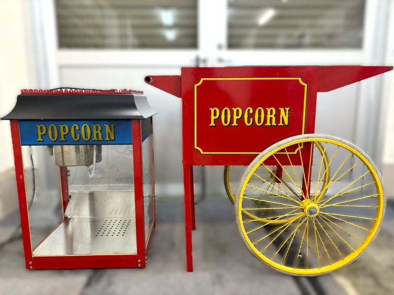 台車付きポップコーン機のレンタル業者なら東京 大阪など全国対応の