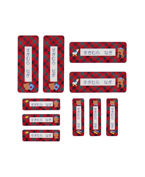 WEB限定】 プリントネーム（赤系ファミリアチェック） | ファミリア