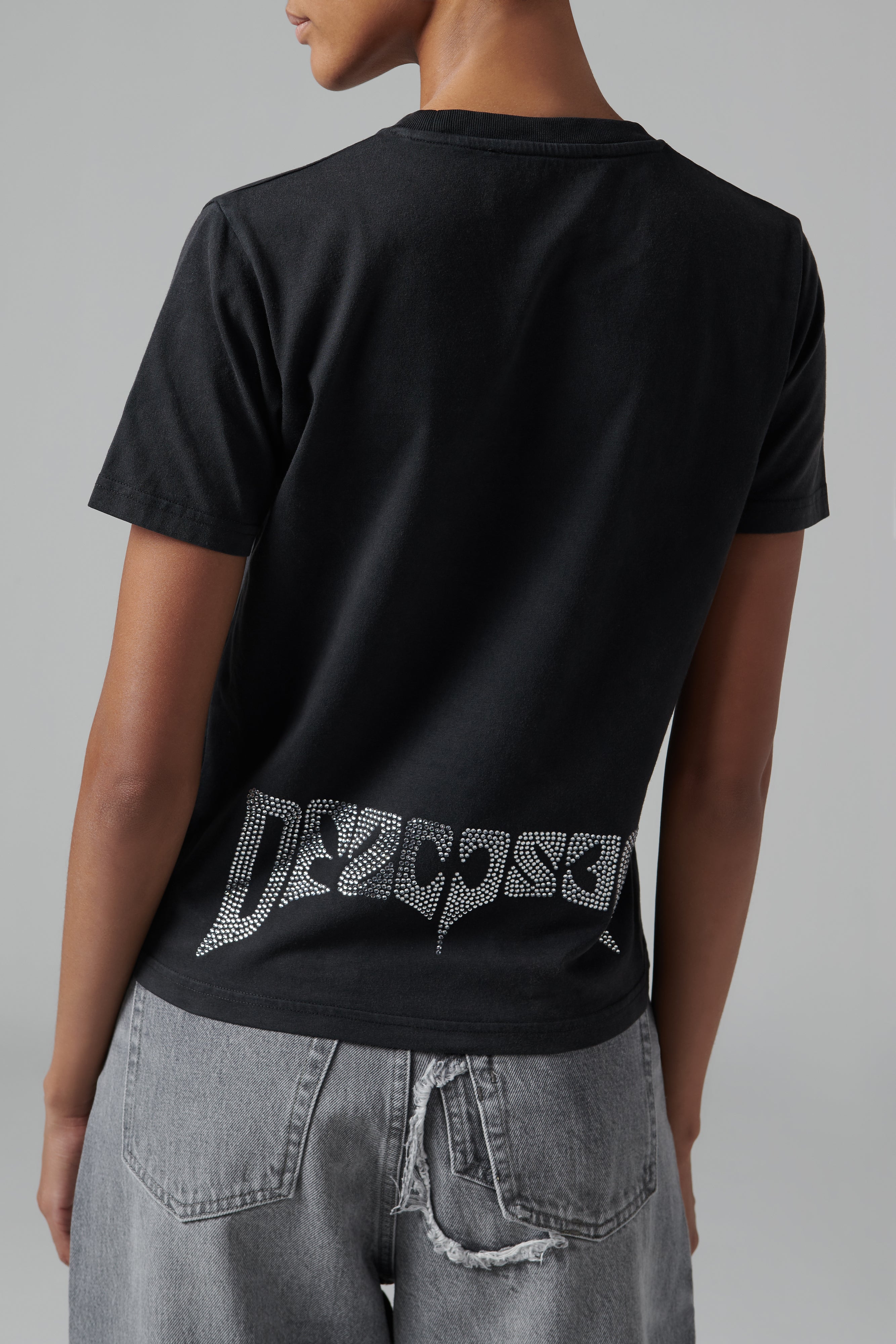 032c Black Rhinestone Logo T-Shirt