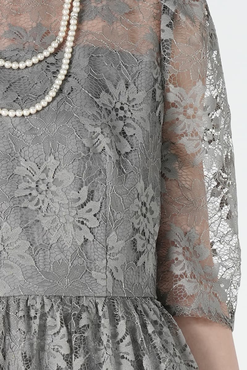 AIMER ニュアンスグレー花刺繍レースドレス (L) をレンタル - 結婚式