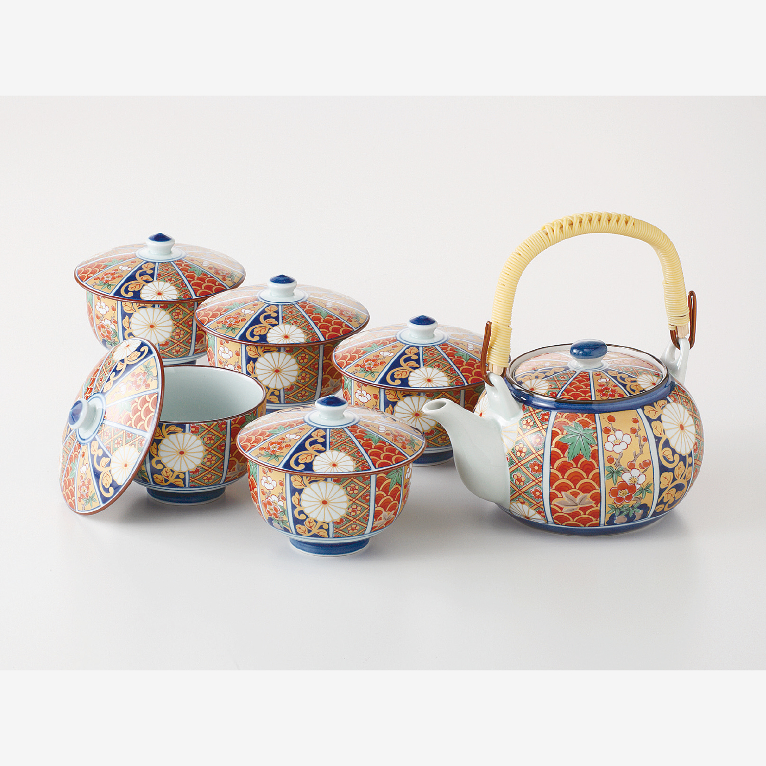 Price Gift｜掛分ぶどう M蓋付茶器揃｜西海陶器 | SAIKAI B-SHOP｜西海