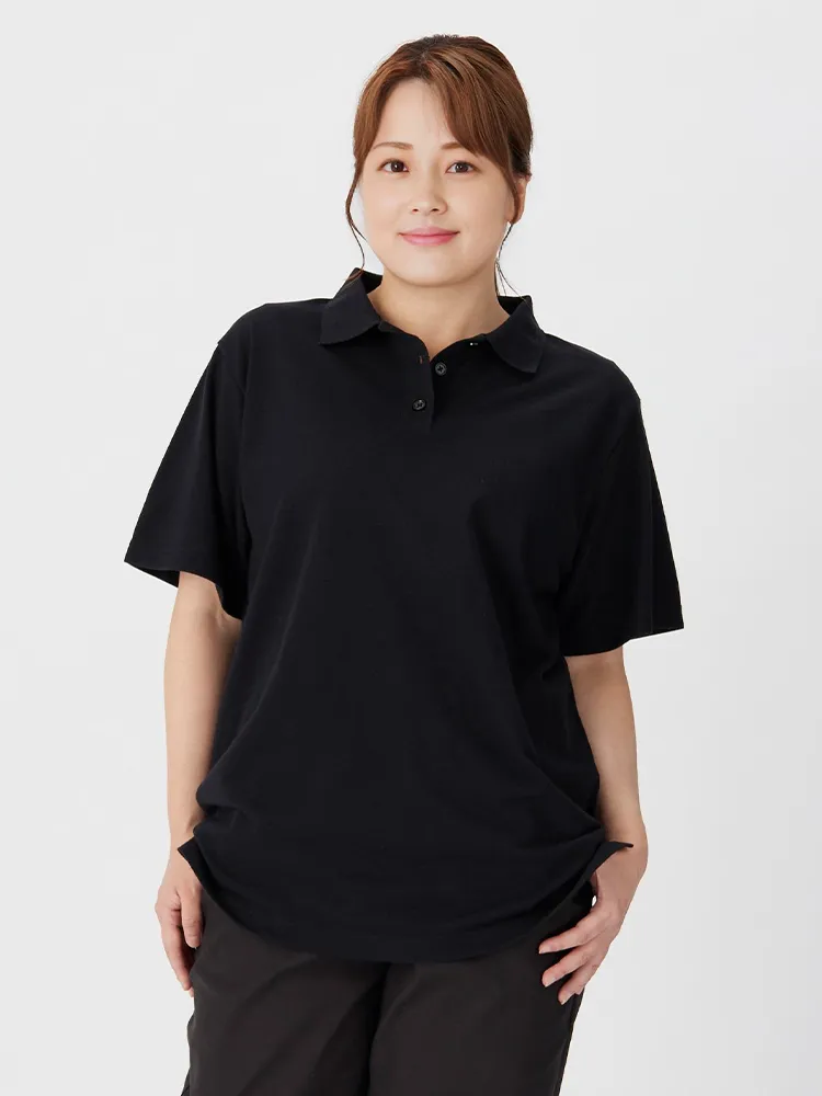 ブラック 鹿の子半袖ポロシャツ | フォーエル公式通販