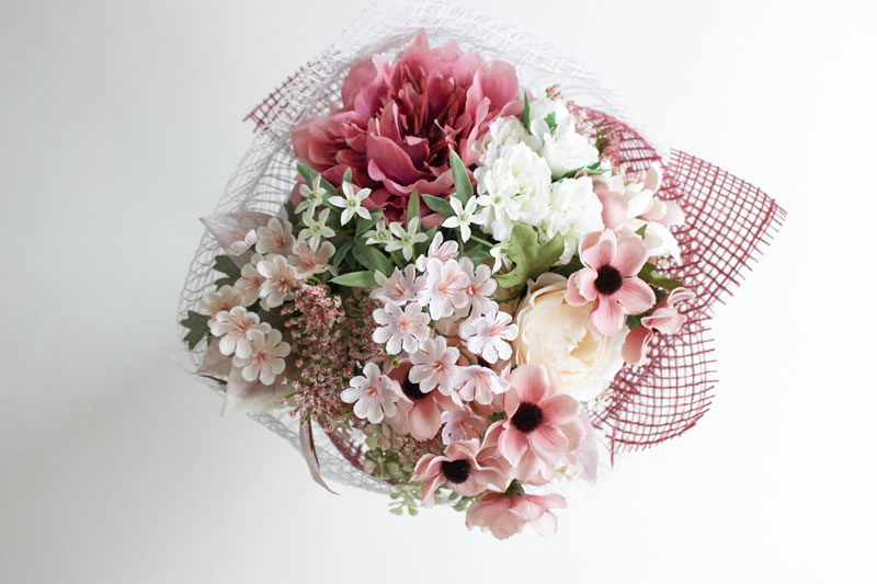 シックなピンク**花束M／アーティフィシャル(造花) ｜ 大阪**花屋