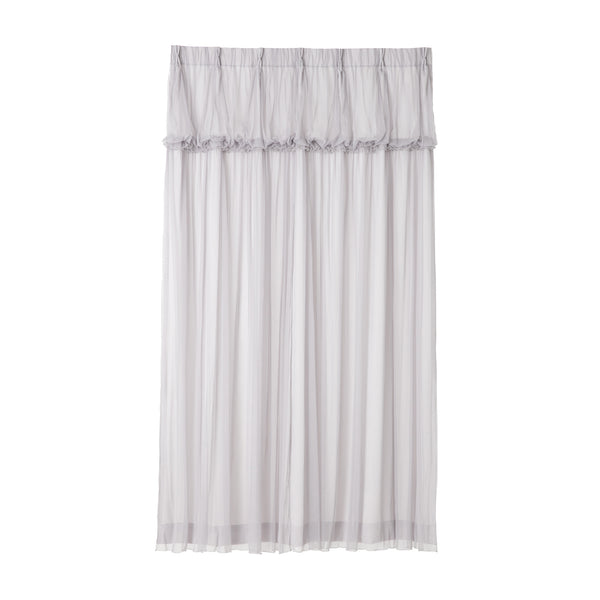 チュールバルーン ダブルカーテン H2000×W1000 ライトグレー（レース