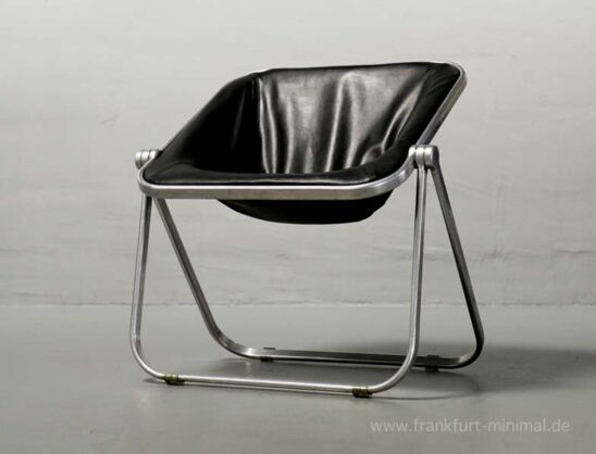 Giancarlo Piretti Plona Folding Chair for Castelli, Leather