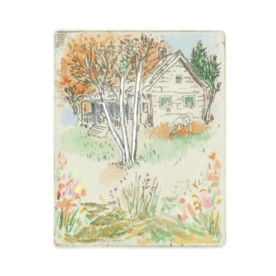 山本容子作(ヤマモトヨウコ サク)の『november』銅版画 手彩色（銀箔の