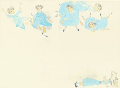 山本容子作(ヤマモトヨウコ サク)の『Falling Alice』銅版画 手彩色