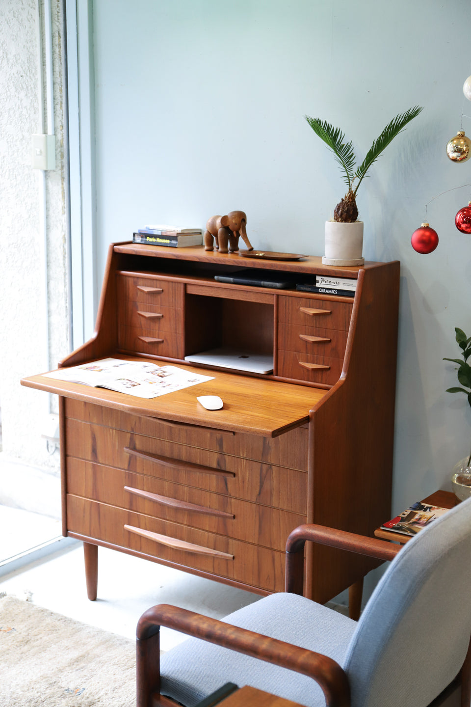 デンマーク ヴィンテージ ライティング ビューロー デスク チェスト