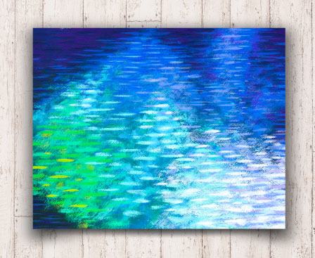 輝く深い水|a017|【ギャラリー笑夢】☆風景画.水面のアート☆新築祝い