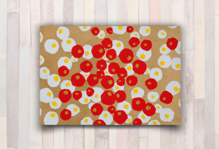 赤と白の世界|a022|【ギャラリー笑夢】☆抽象画,印象画,赤と金のアート