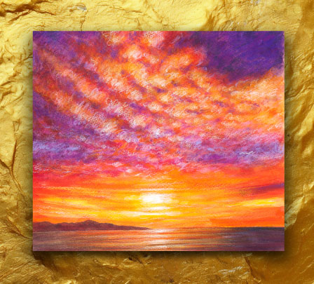 オレンジの夕暮れ|a236|【ギャラリー笑夢】インテリアアート販売