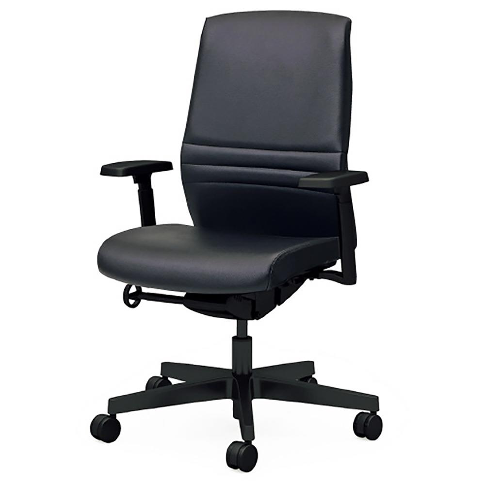 KT-7 ビニルレザーチェア アジャスト肘 樹脂脚 (オフィスチェア PLUS