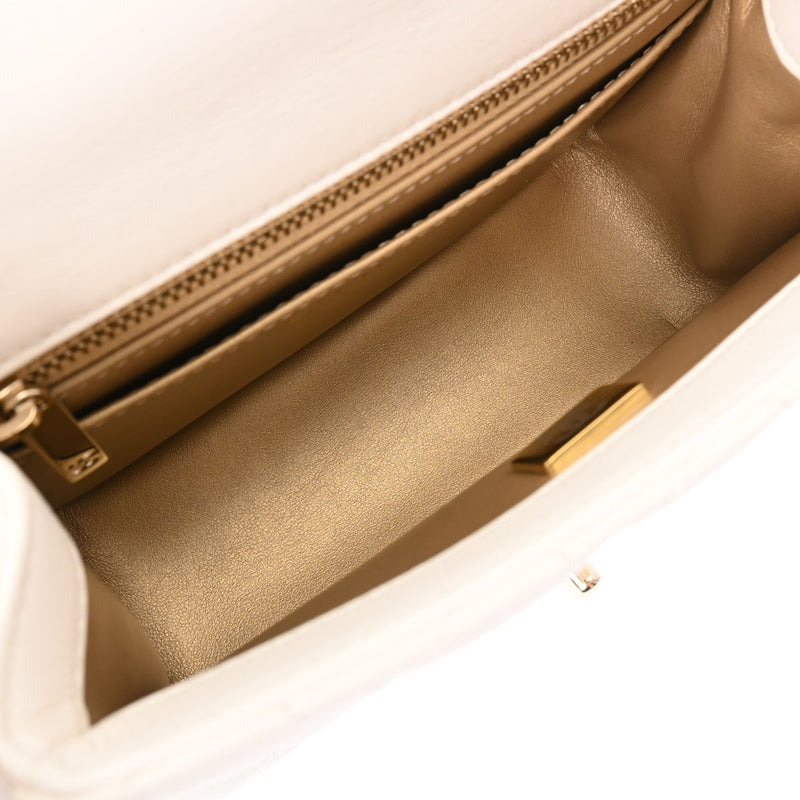 シャネルミニチェーンショルダー ココボール 42976 白 シャンパン