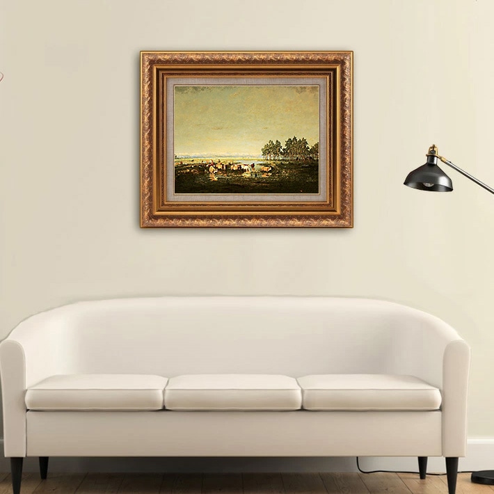 ランドの沼 【6号】 テオドール・ルソー 【 額縁が選べる 額入り 複製